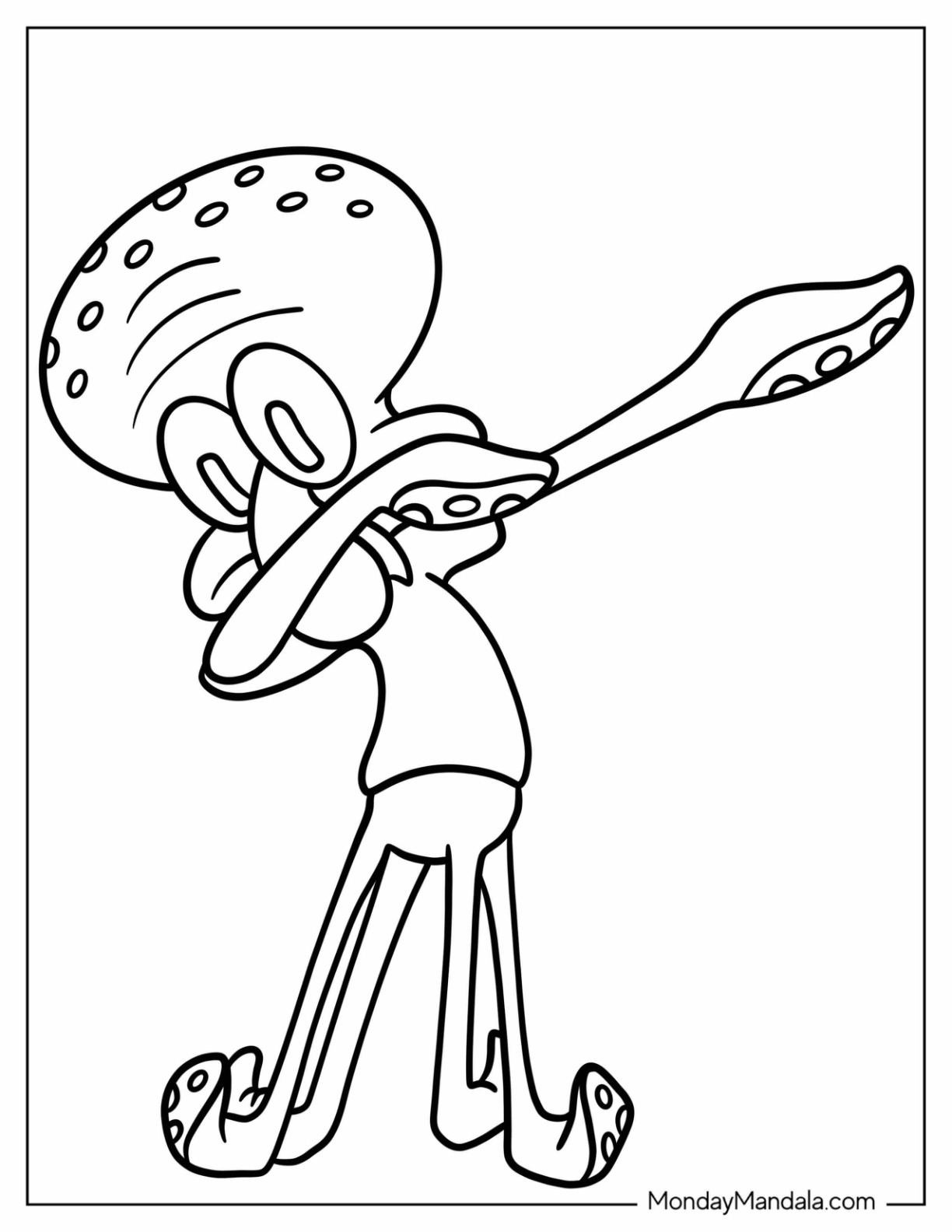 Squidward Clipartmag Dabbing Sketch Coloring Page Squidward Clipartmag Dabbing Sketch Coloring Page