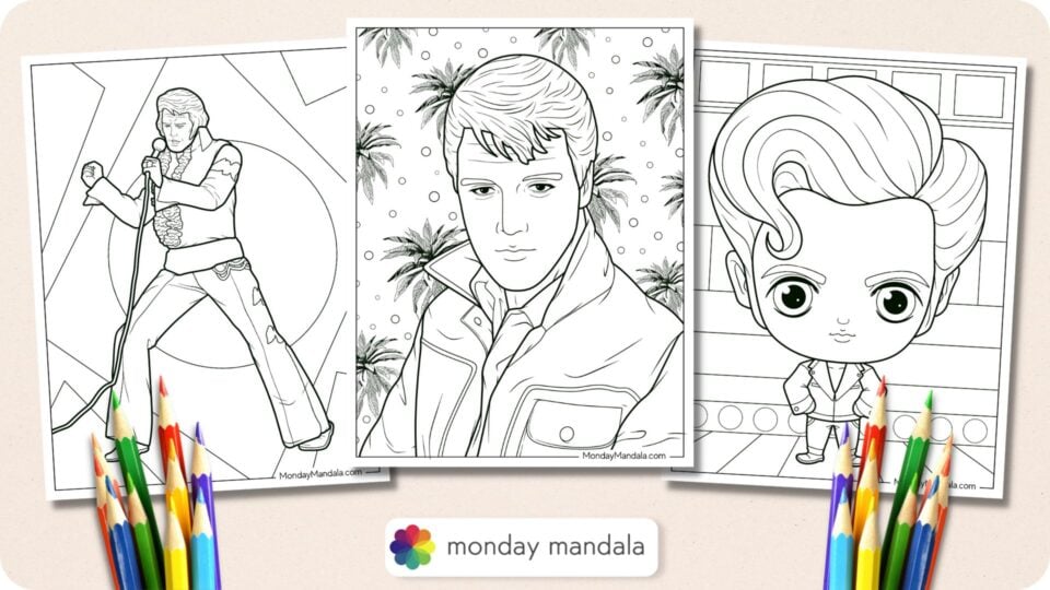 20 Elvis Coloring Pages (Free PDF Printables)
