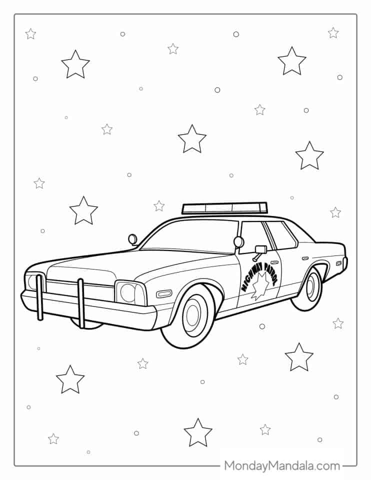 20 Police Car Coloring Pages (Free PDF Printables)