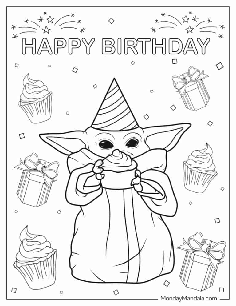 24 Baby Yoda Coloring Pages (Free PDF Printables)