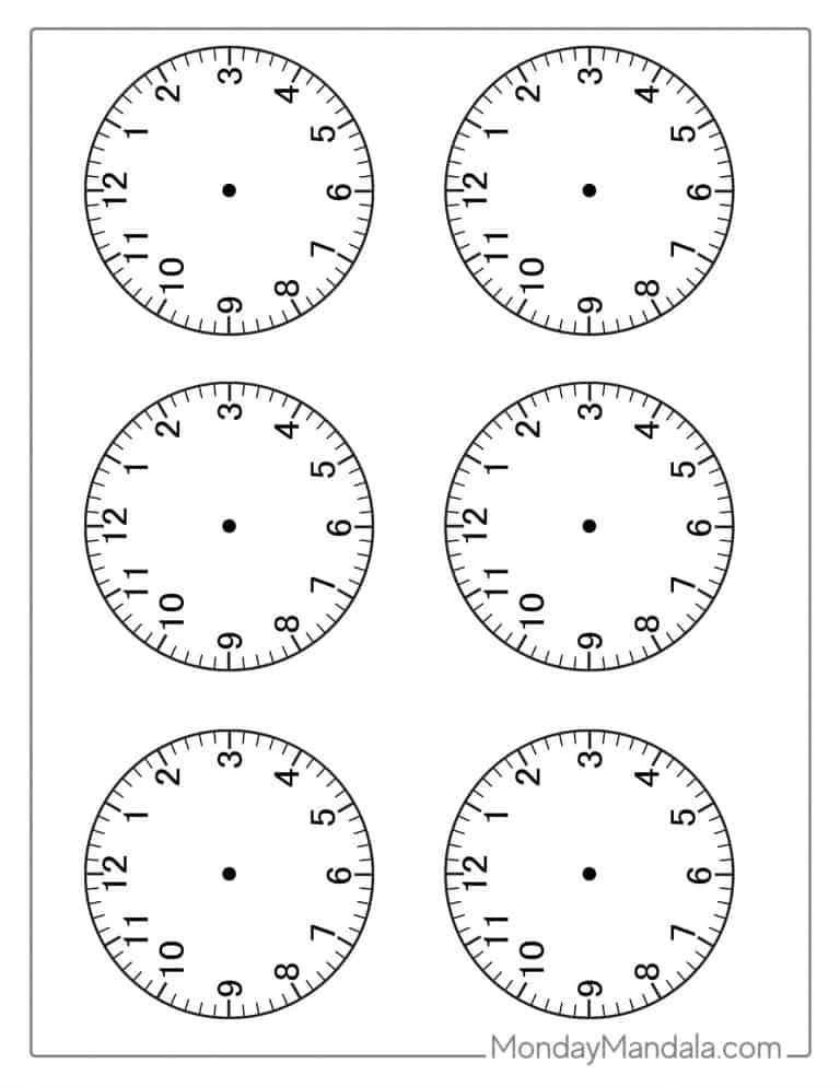14 Printable Clock Faces Free PDFs To Download Print 14 Printable Clock Faces Free PDFs To Download Print