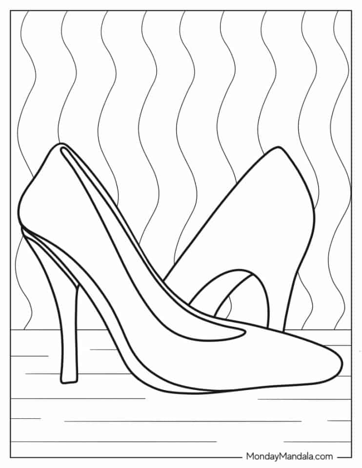 30 Shoe Coloring Pages (Free PDF Printables)