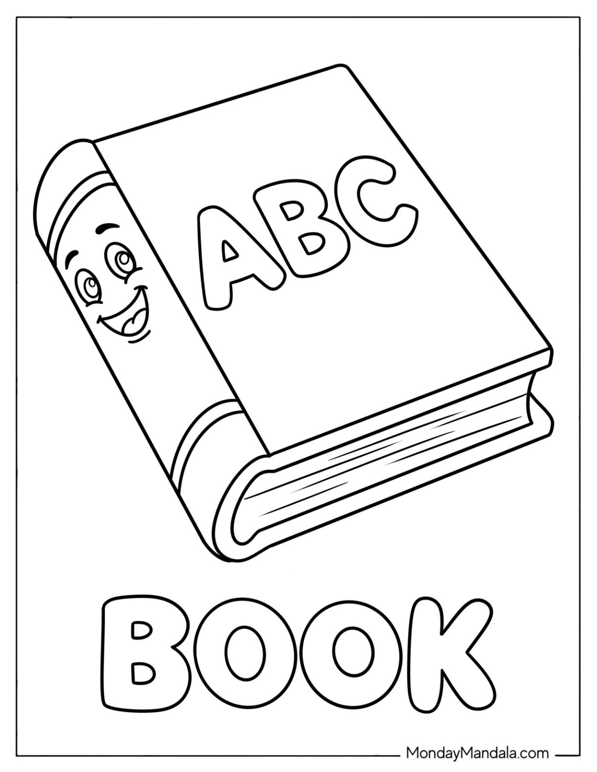 ABC Book Outline Coloring Page for Toddlers