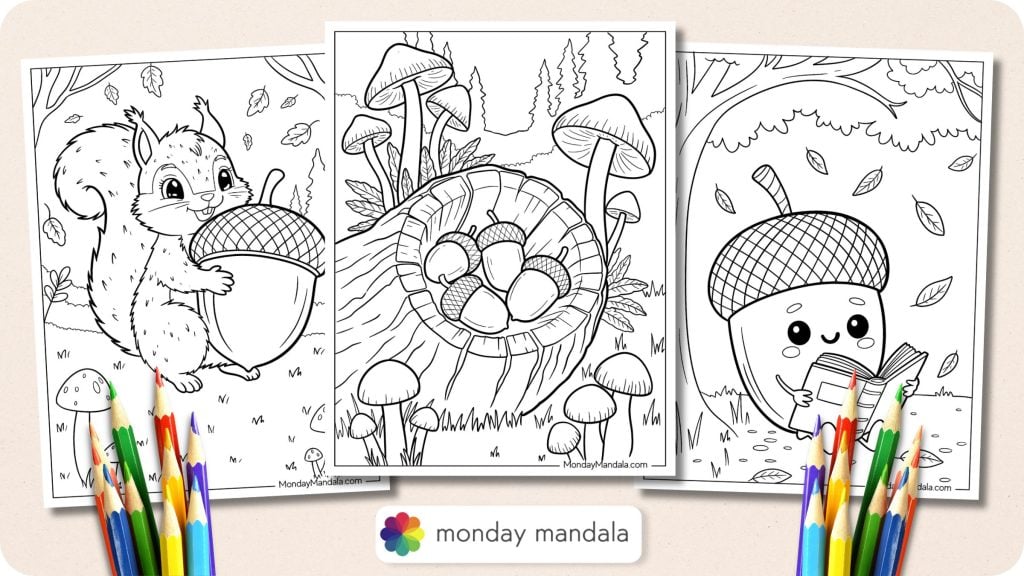 20 Acorn Coloring Pages (Free PDF Printables)