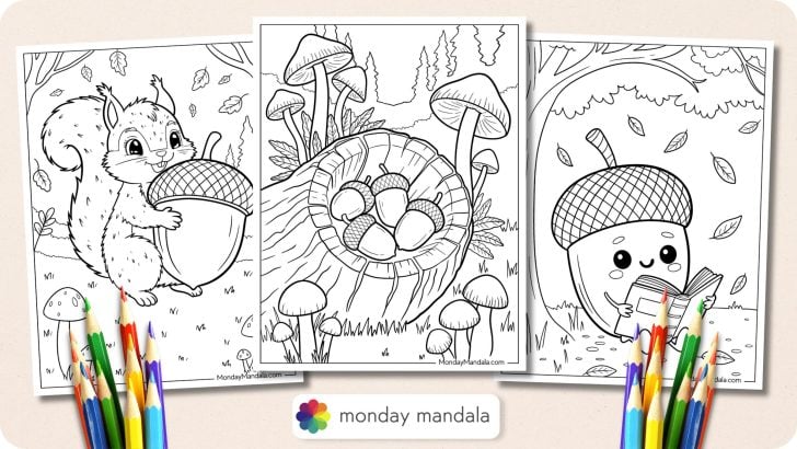 Acorn Coloring Pages Featured Image