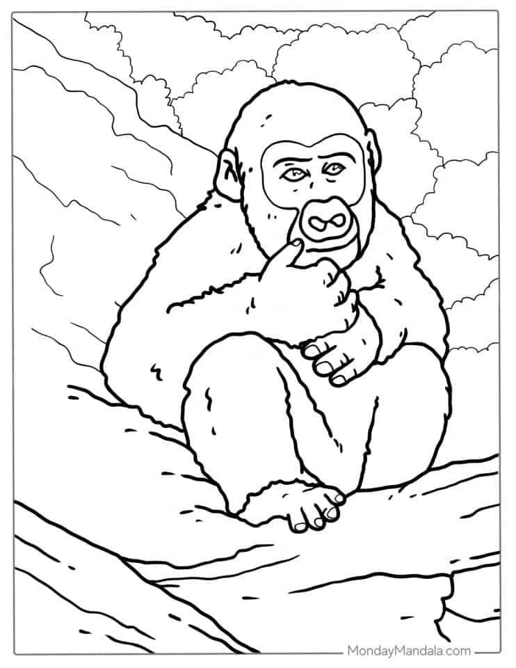 24 Gorilla Coloring Pages (Free PDF Printables)