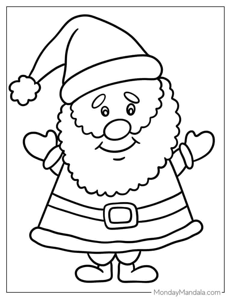 94 Santa Coloring Pages (Free PDF Printables)