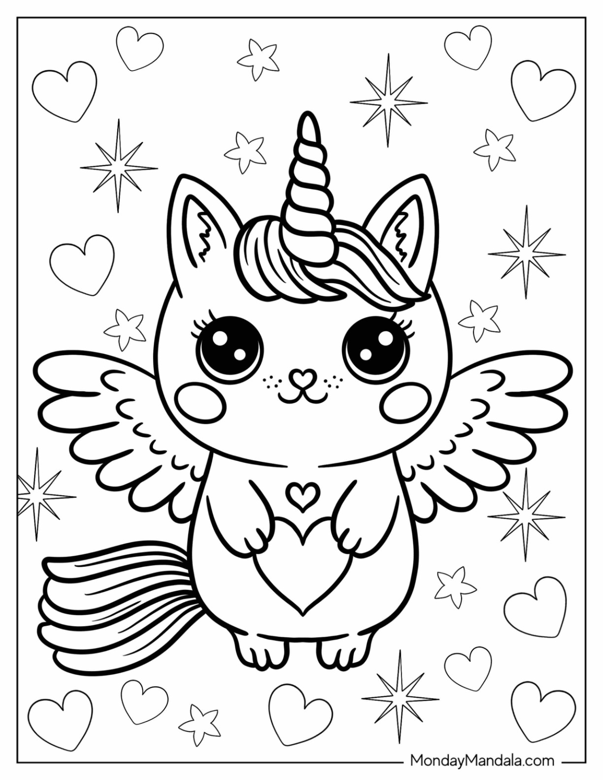 Unicorn Pictures To Colour In Printable Pdf Infoupdate