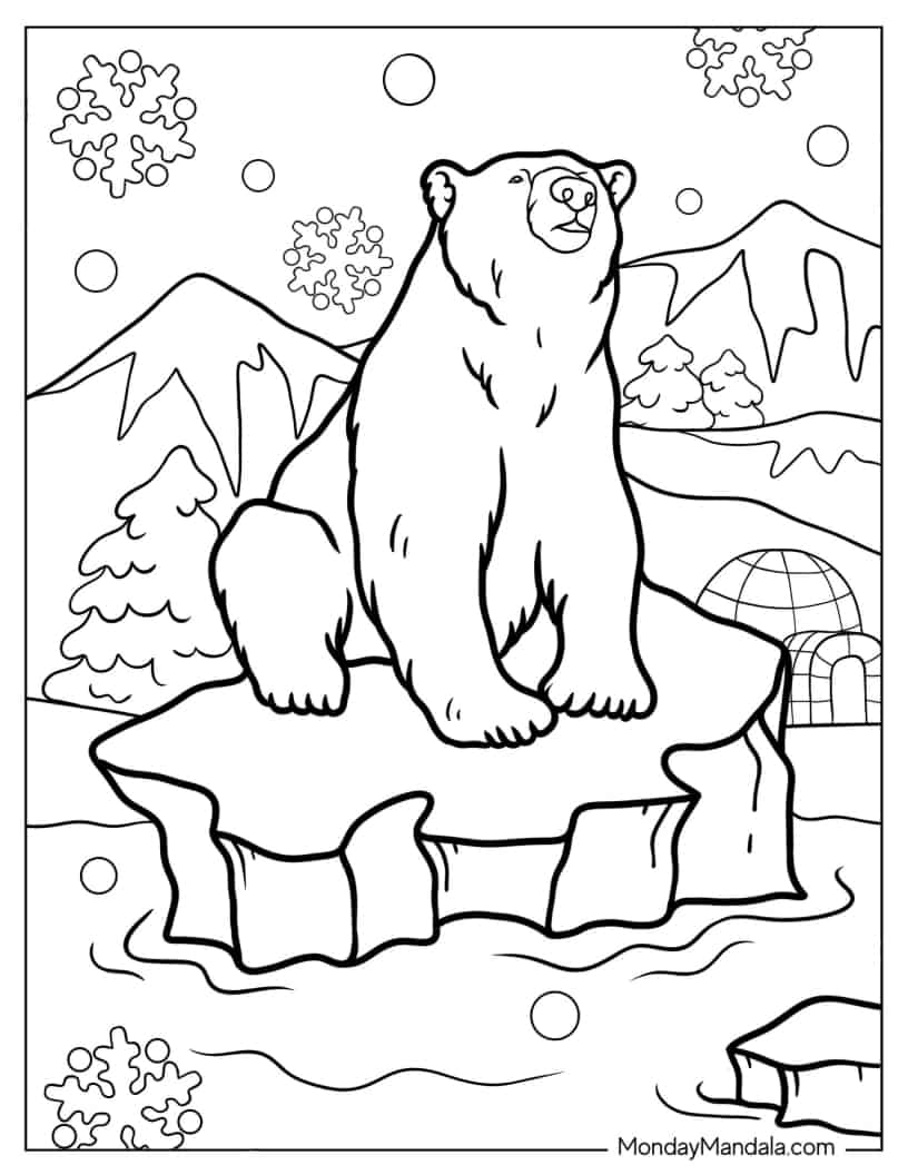 Polar Bear Coloring Pages Free Polar Bear Coloring Pages Free