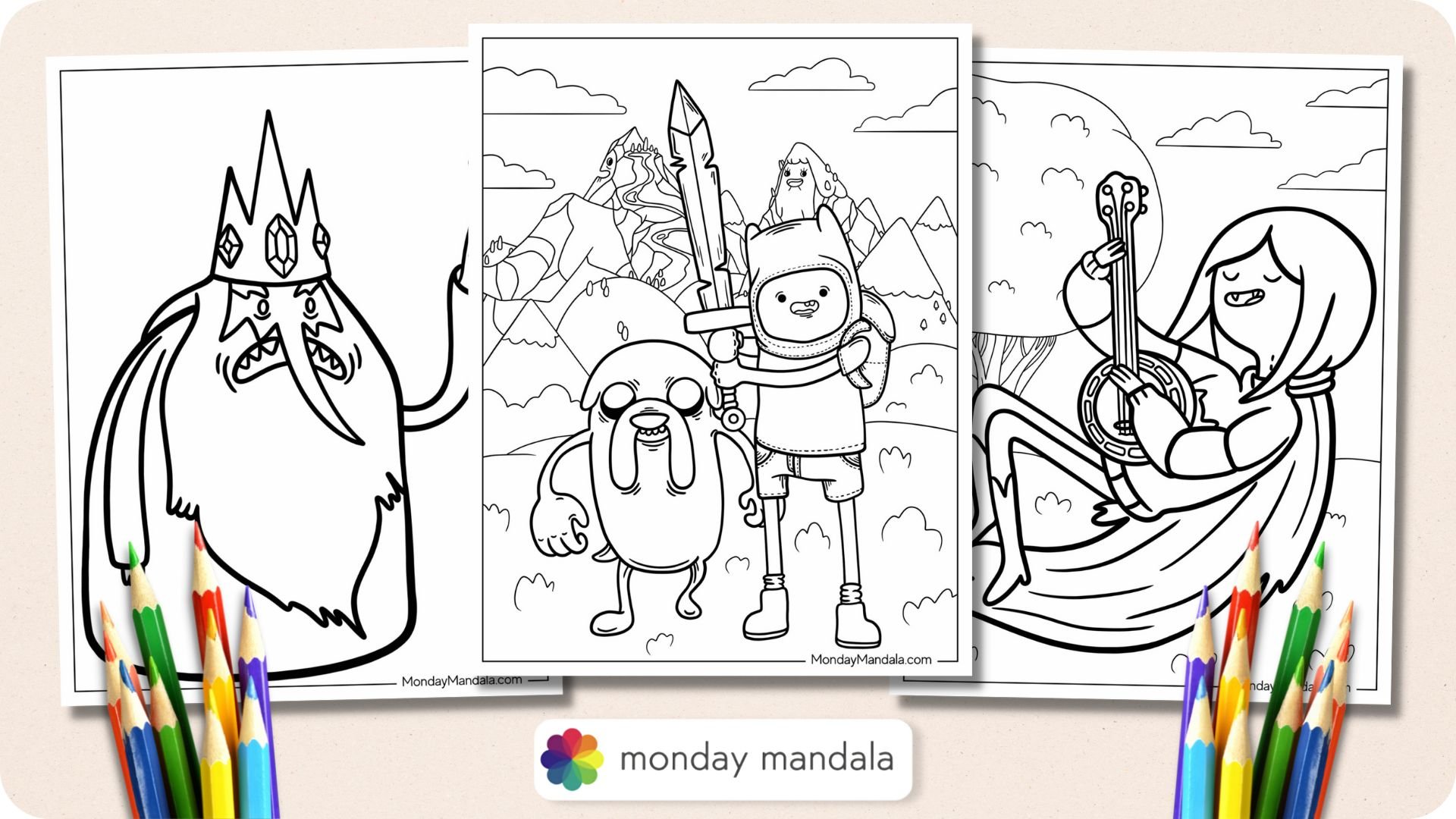 jake the dog and finn the human coloring pages