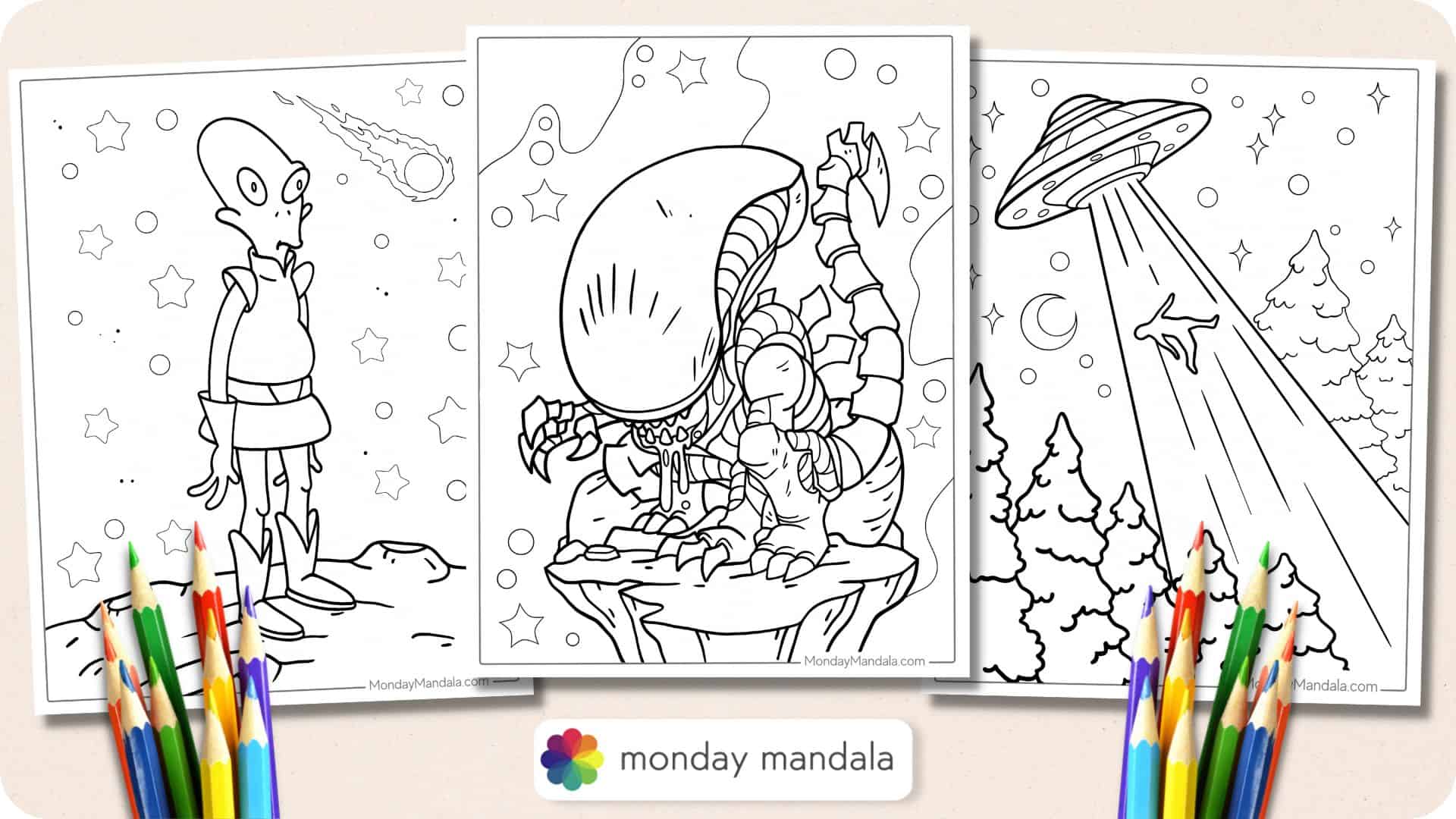 alien head coloring pages