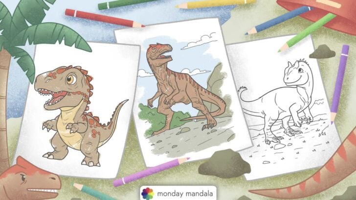 Allosaurus coloring pages featured image