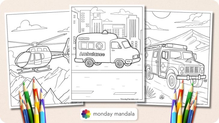 Ambulance Coloring Pages Featured Image v2
