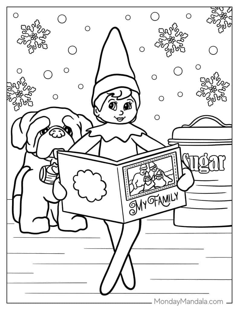 26 Elf On The Shelf Coloring Pages (Free PDF Printables)