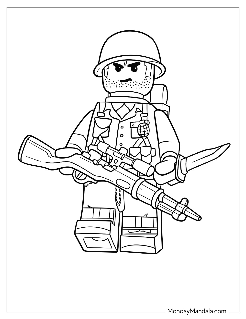 Lego Army Man Coloring Page