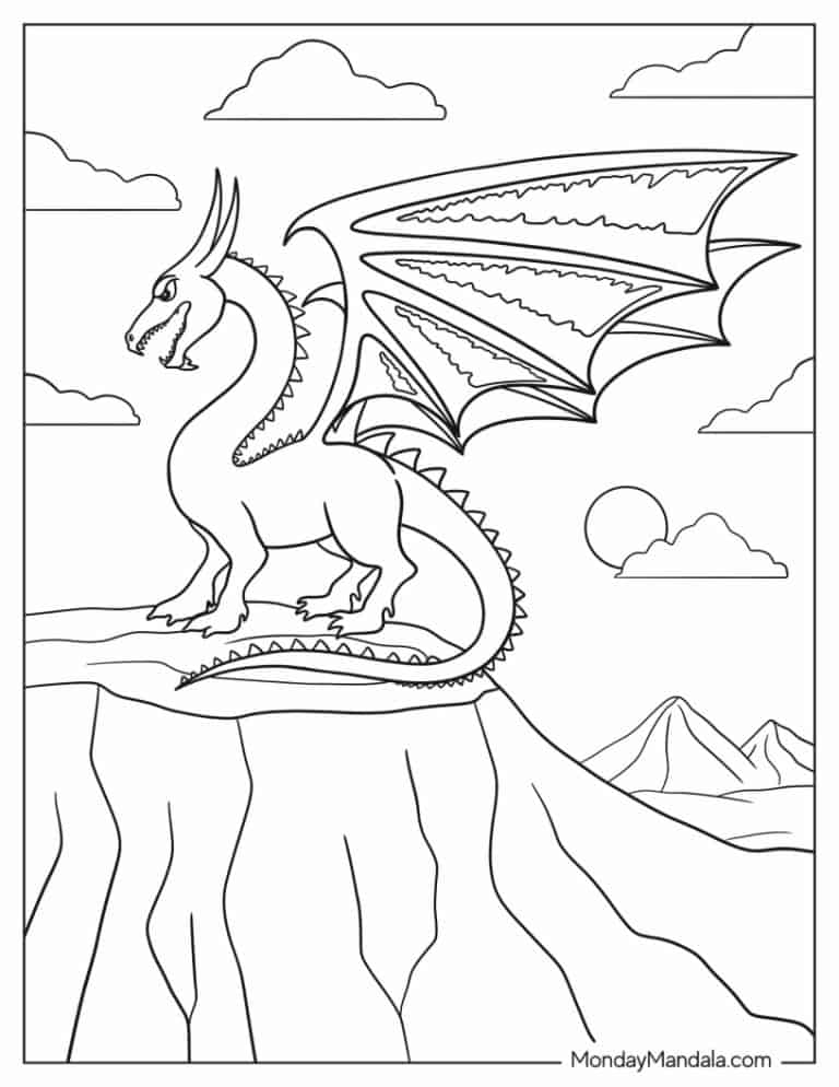 52 Dragon Coloring Pages (Free PDF Printables)