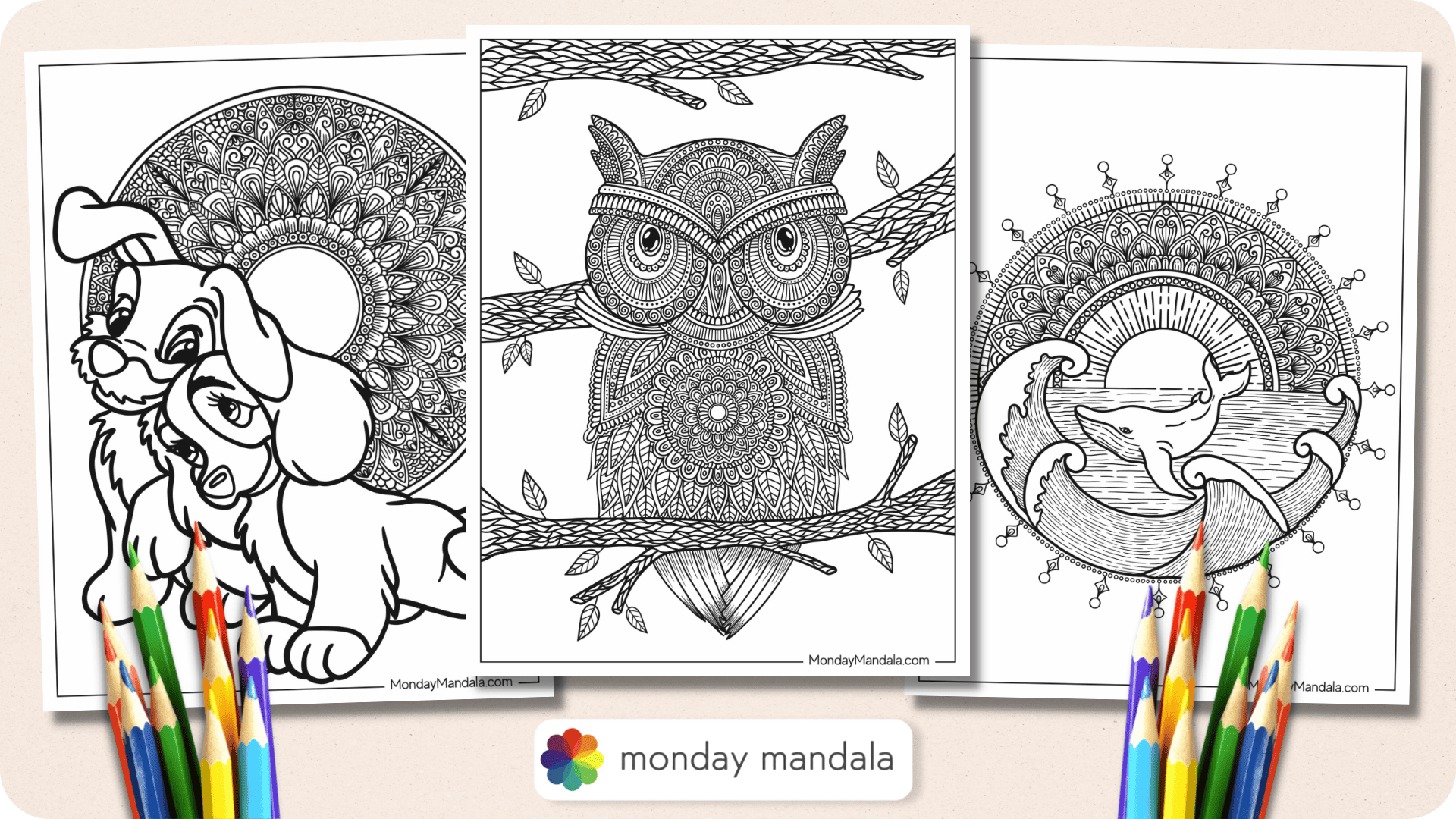 Free coloring pages for you to print - Monday Mandala