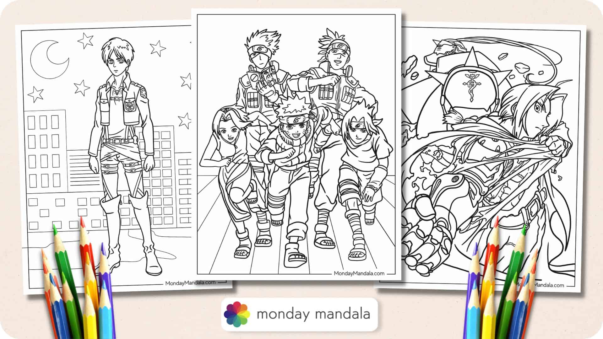 54 Anime Coloring Pages (Free PDF Printables)