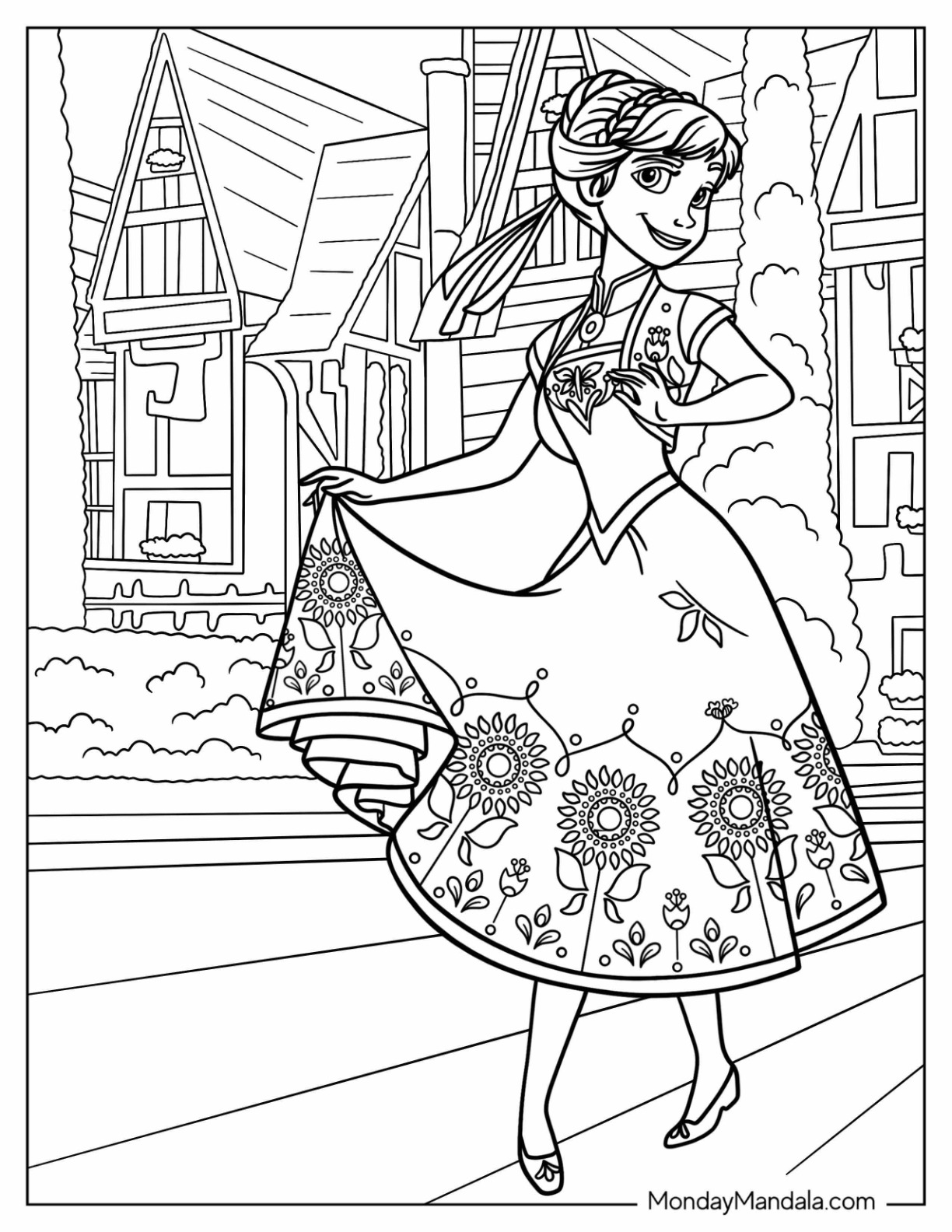 Little Princess Anna Coloring Page Cartoon Coloring Pages Coloring
