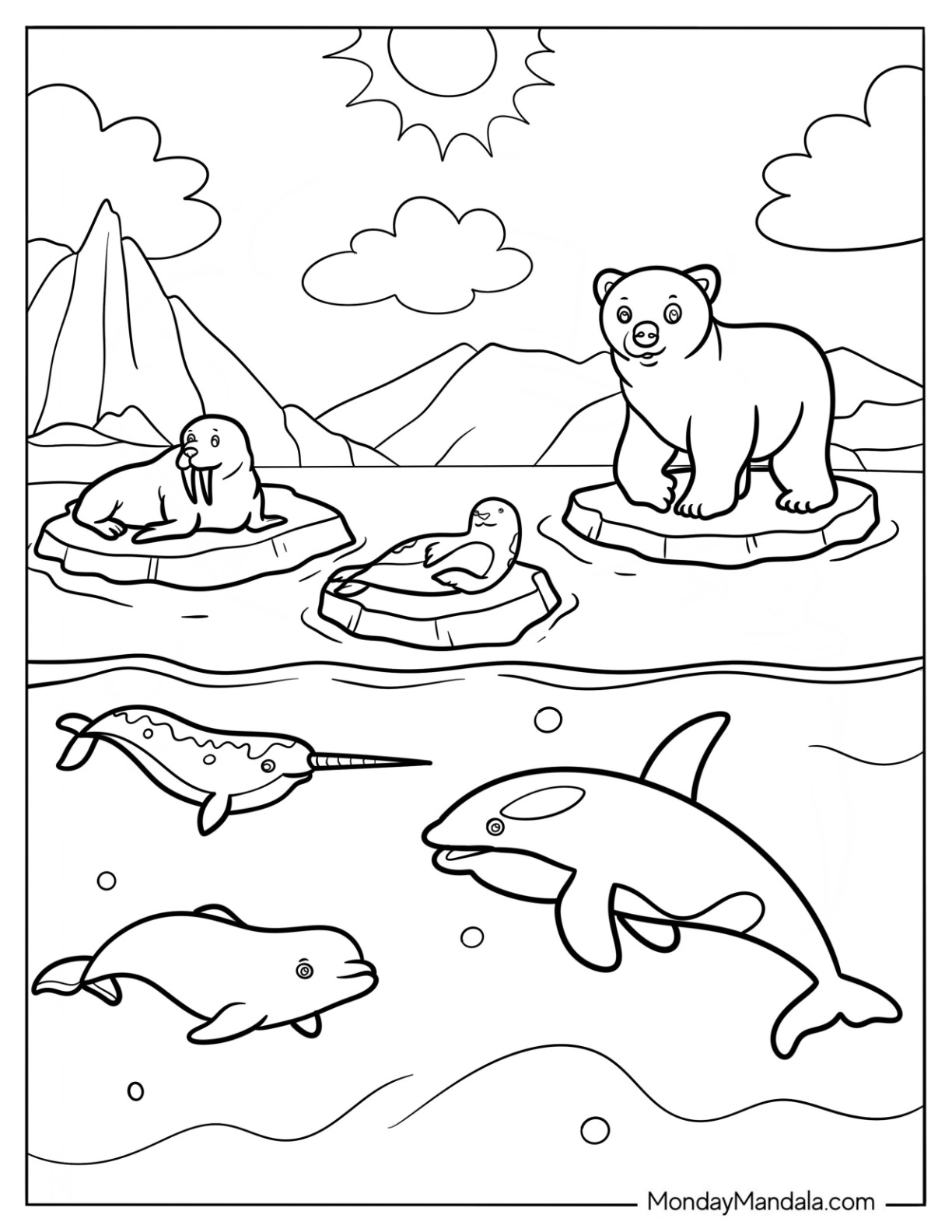 Arctic Landscape Coloring Page Arctic Landscape Coloring Page