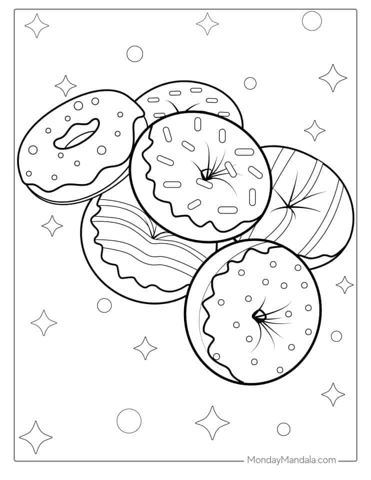 31 Donut Coloring Pages (Free PDF Printables)