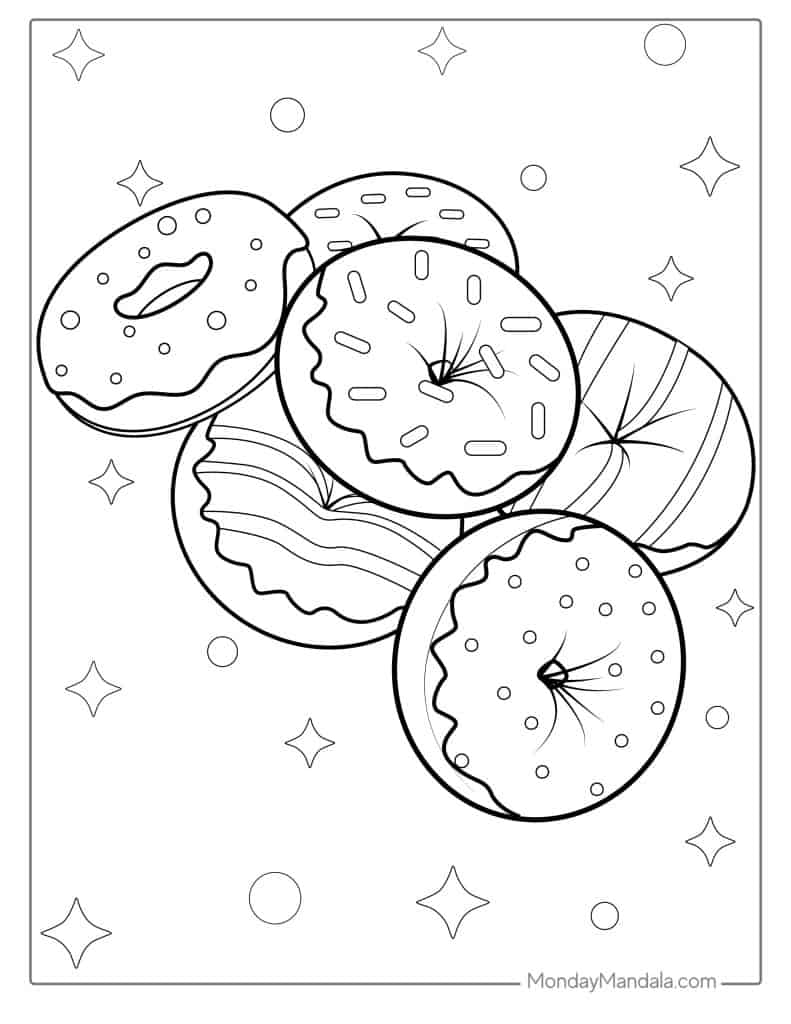 Coloring Sheet Donut Donut Free Printable Coloring Page Fun365