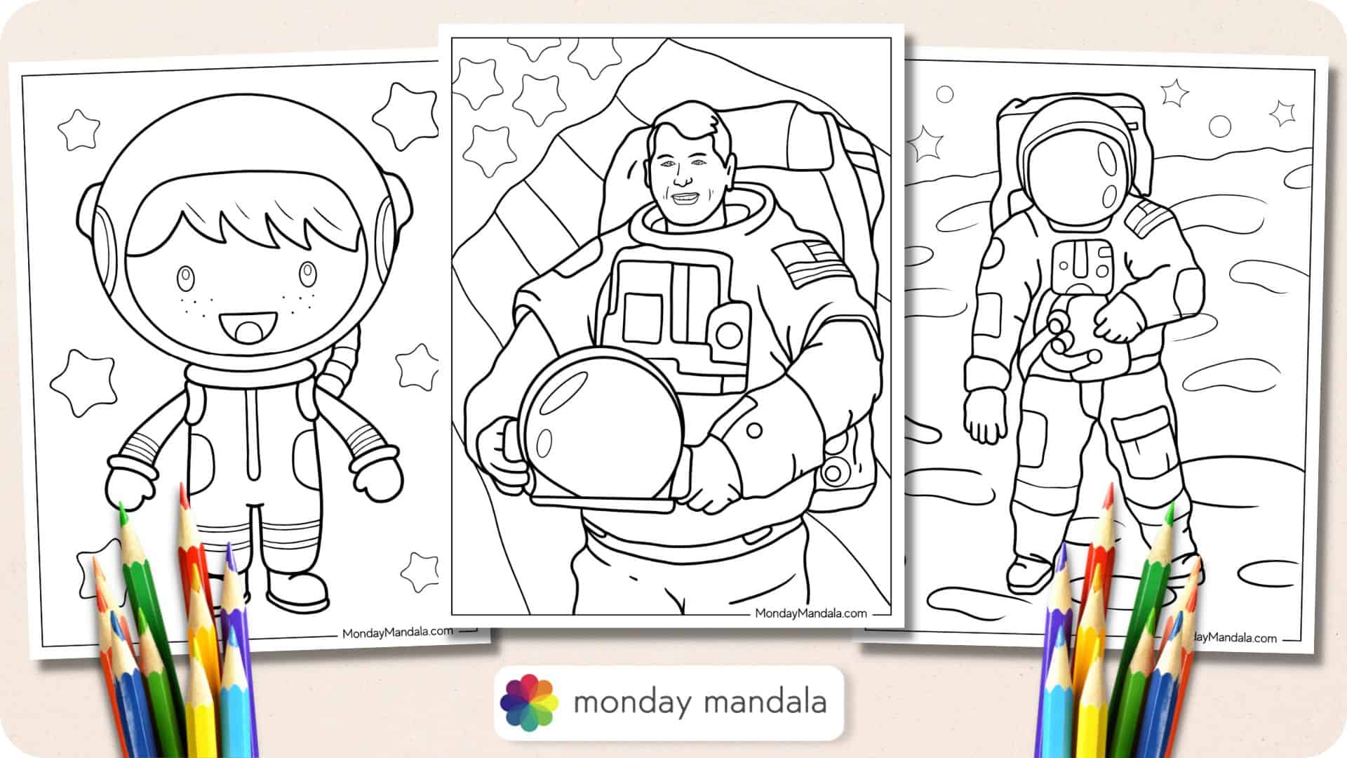 Astronaut Walking on the Moon - SVG/JPG/PNG Hand Drawing