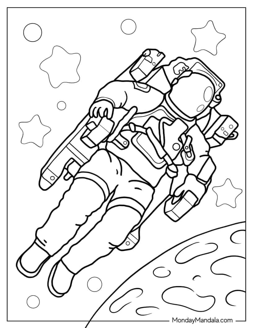 20 Astronaut Coloring Pages (Free PDF Printables)