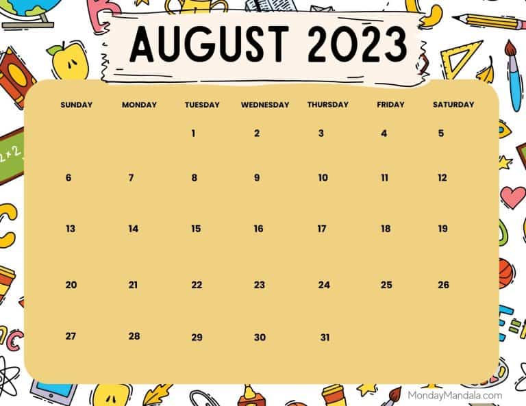 August 2023 calendar 52 free pdf printables 