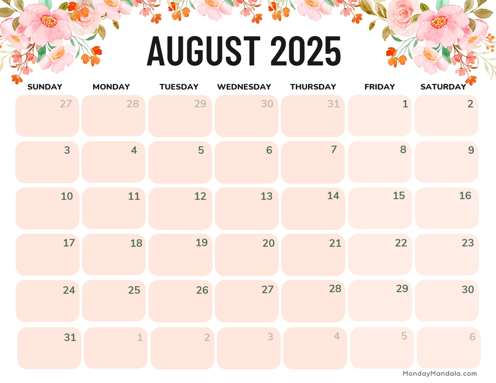 August 2025 New Orleans Calendar Wachiwi Pearl