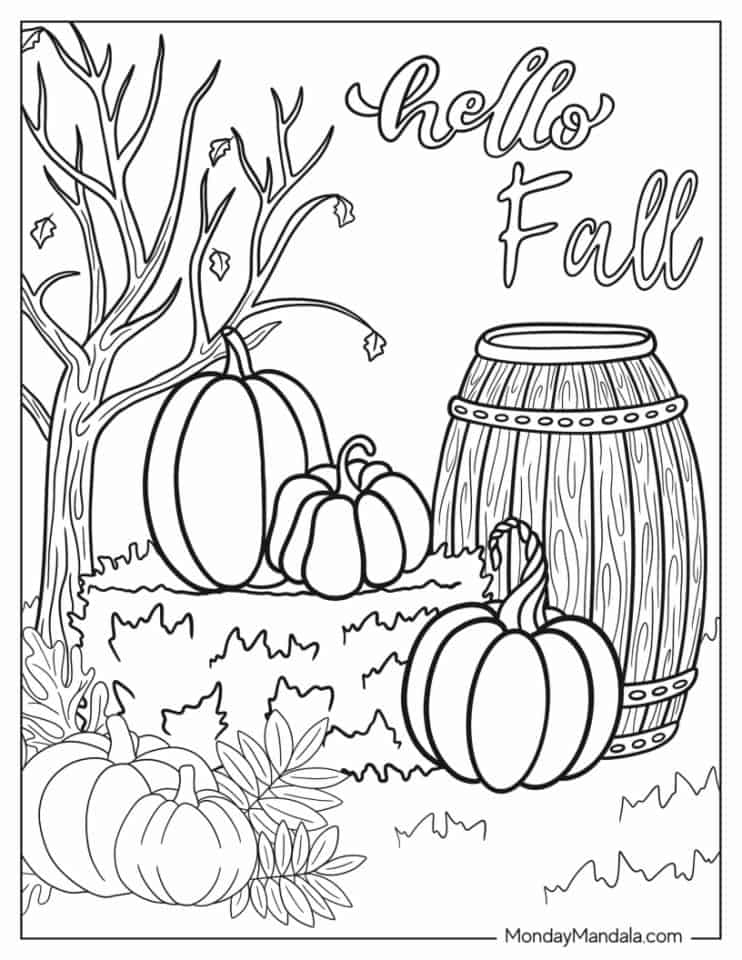82 Autumn Fall Coloring Pages Free PDF Printables 