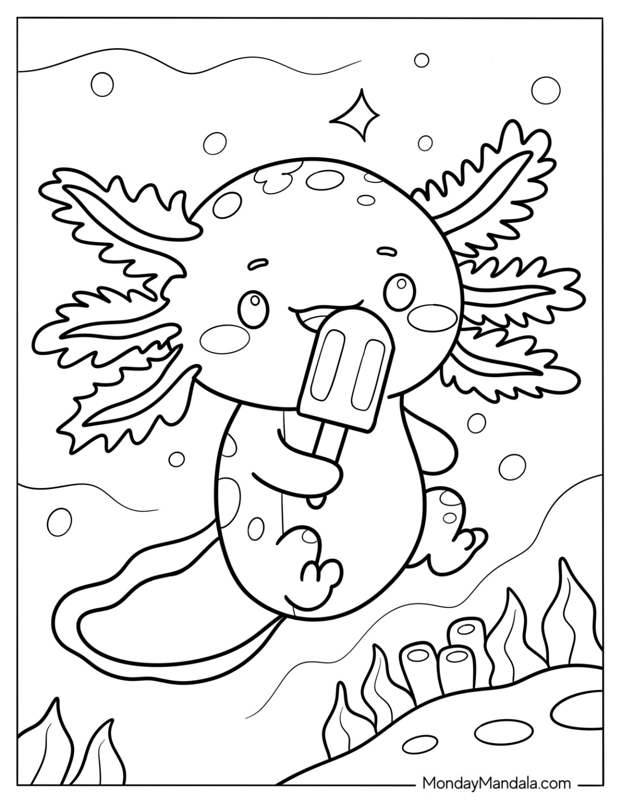 Free Printable Axolotl Coloring Pages For Kids One For All