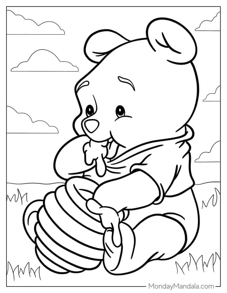 40 Winnie The Pooh Coloring Pages (Free PDF Printables)