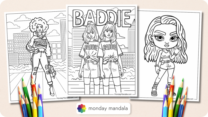 Baddie Coloring Pages Featured Image