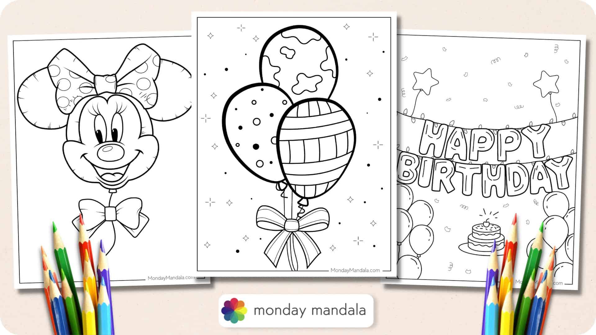 disney happy birthday coloring page