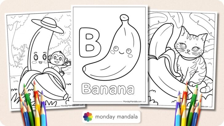 Banana Coloring Pages Featured Image v2