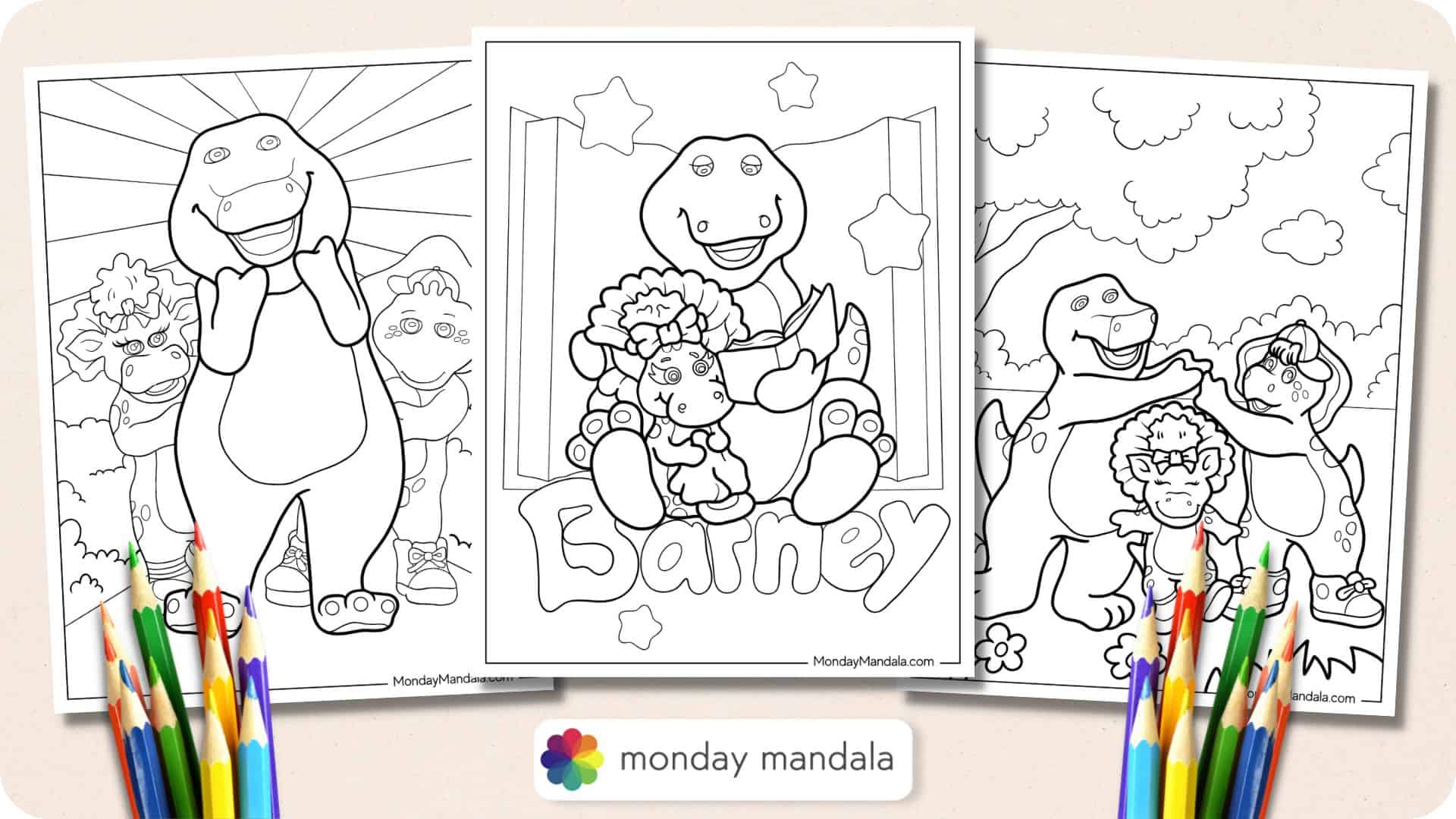 barney and friends coloring pages