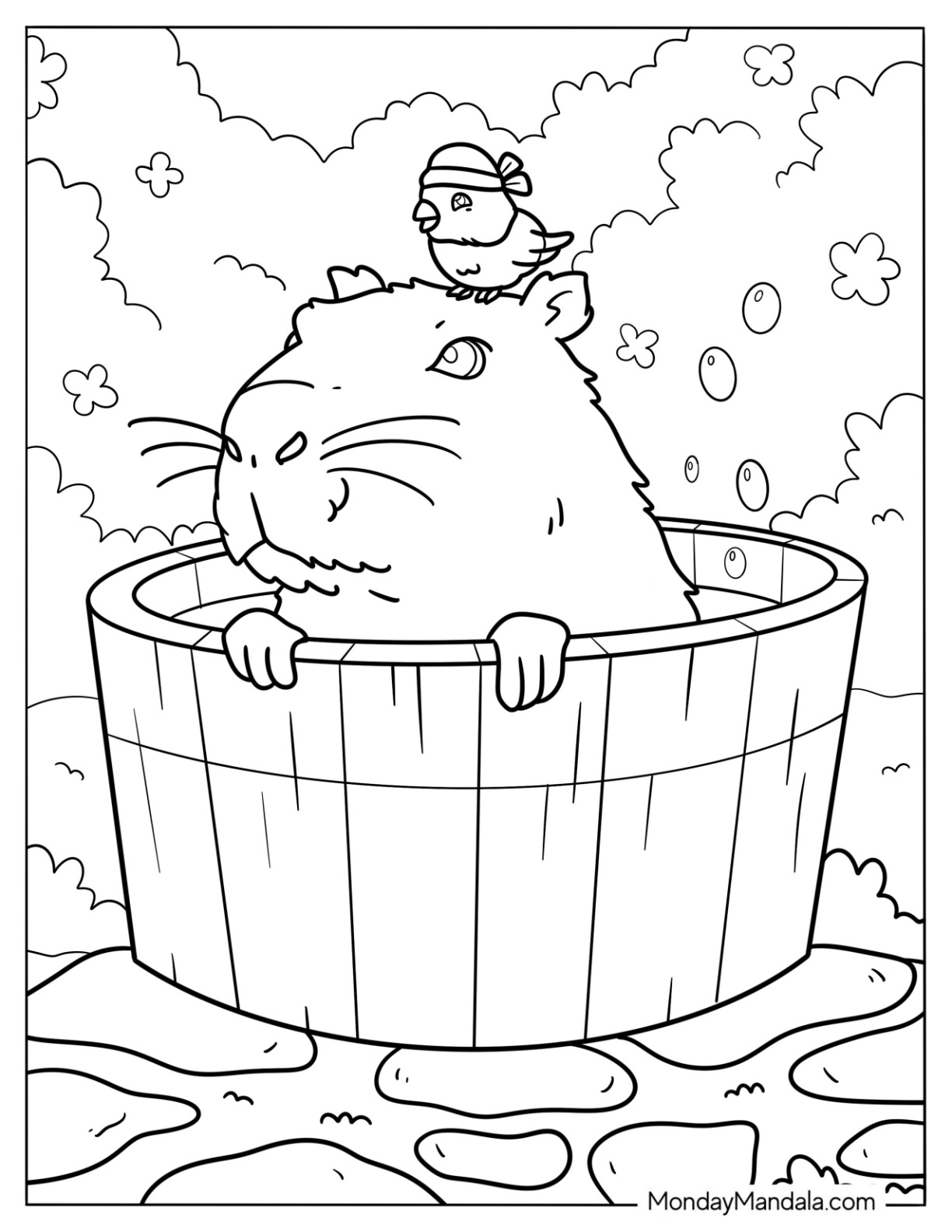 Capybara Easter Coloring Pages
