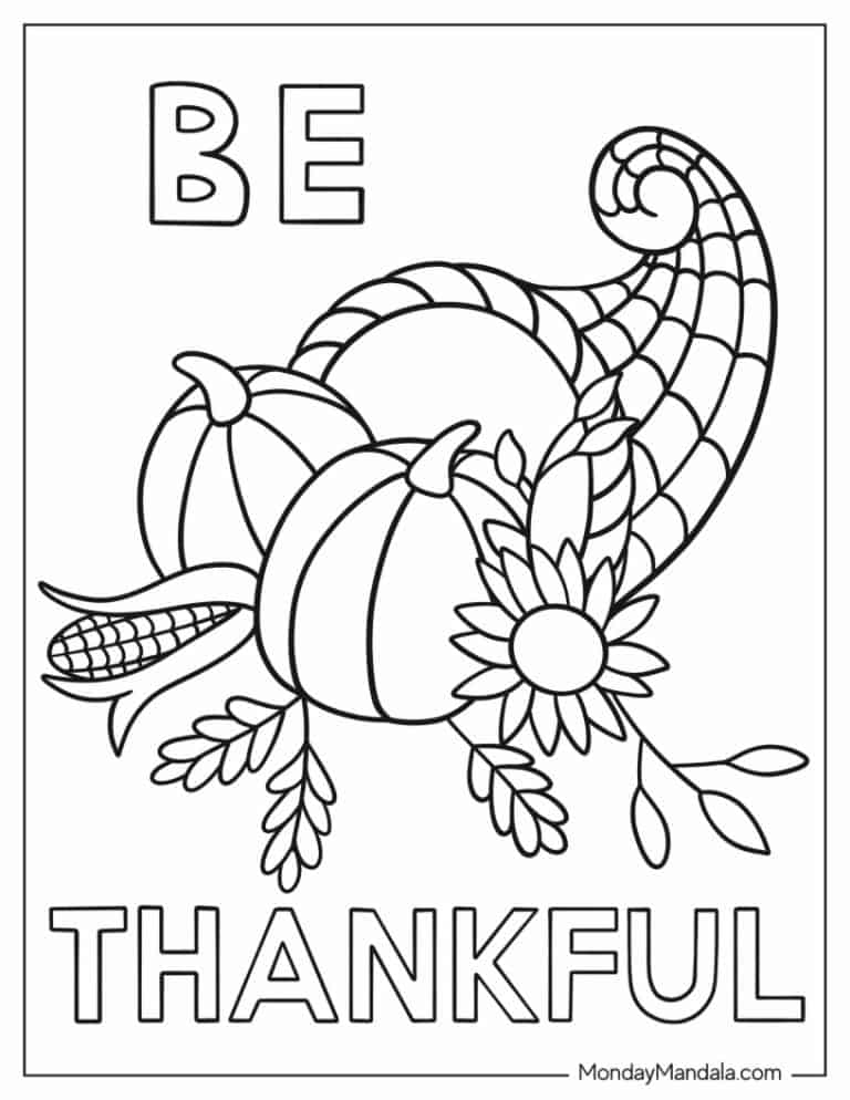 50 Thanksgiving Coloring Pages (Free PDF Printables)