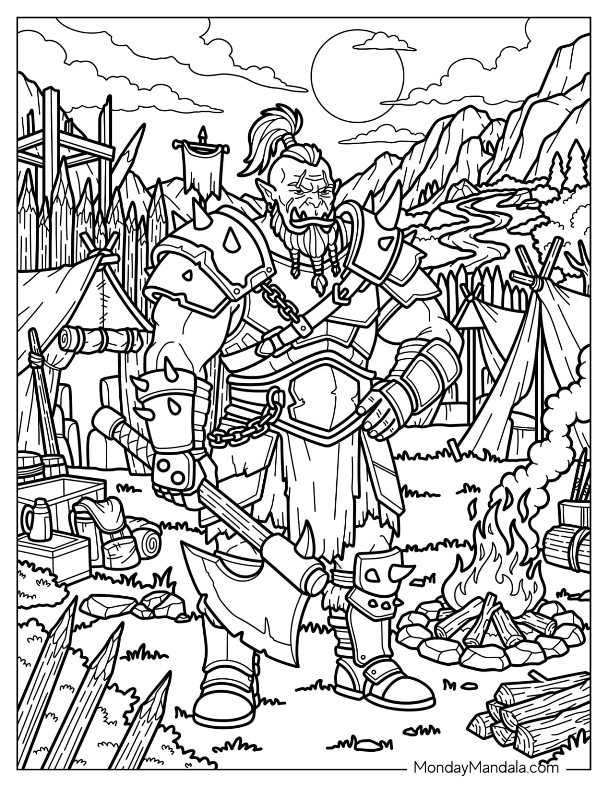 Beast Warrior with Battle Axe and Armor