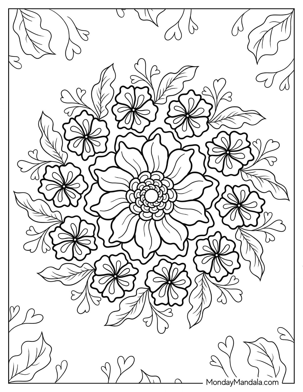 53 Flower Coloring Pages (Free PDF Printables)