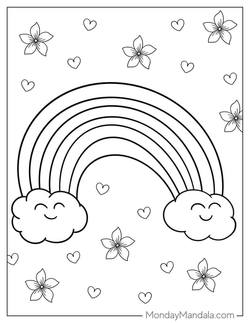 39 Rainbow Coloring Pages (Free PDF Printables)