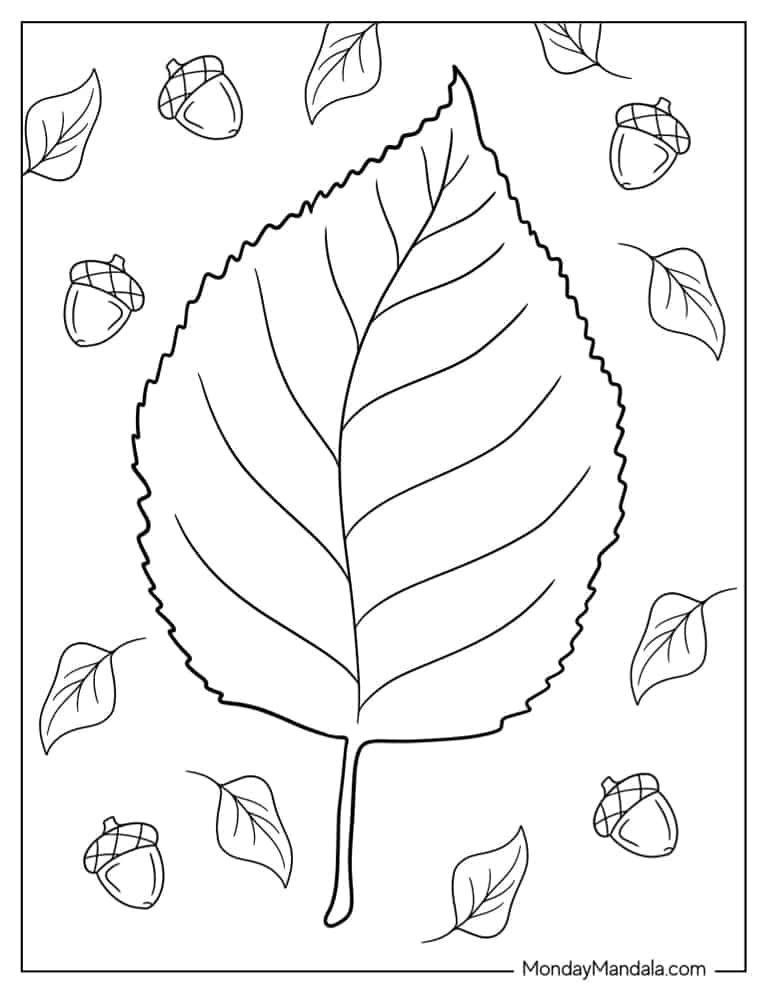 Coloring Pages For Fall Leaves