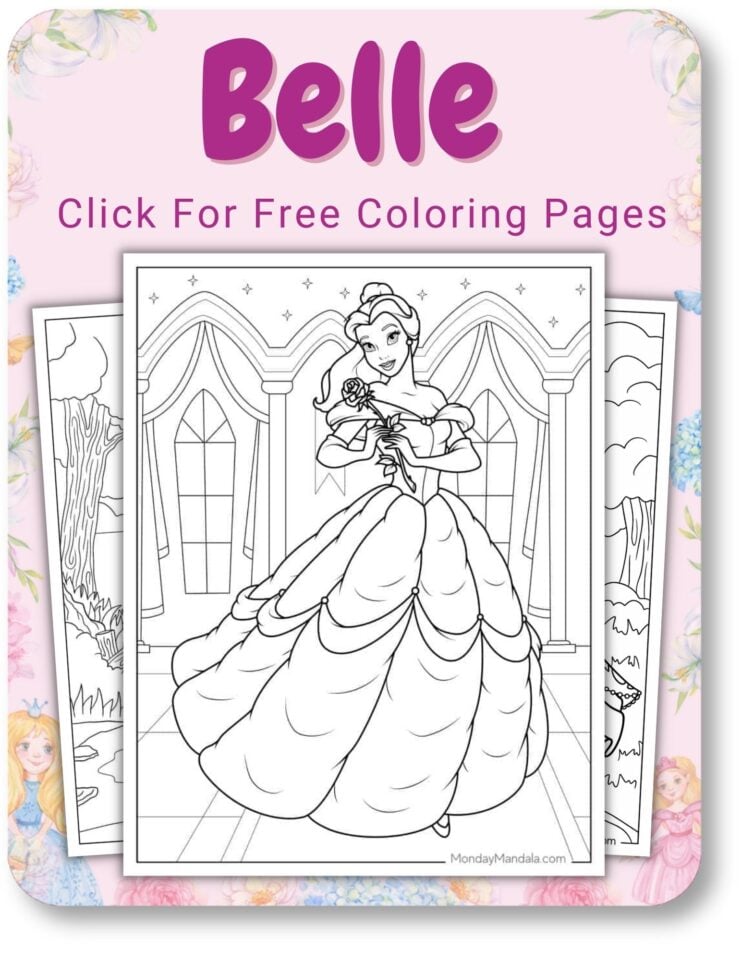 500 Princess Coloring Pages (Free PDF Printables)