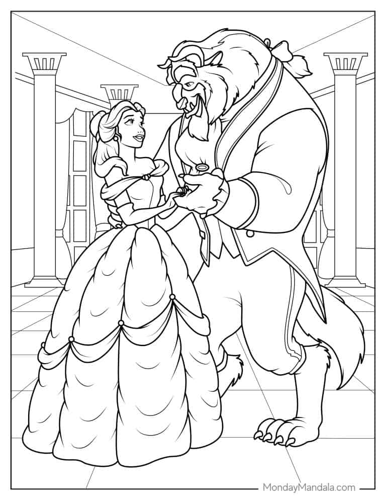 24 Belle Coloring Pages (Free PDF Printables)