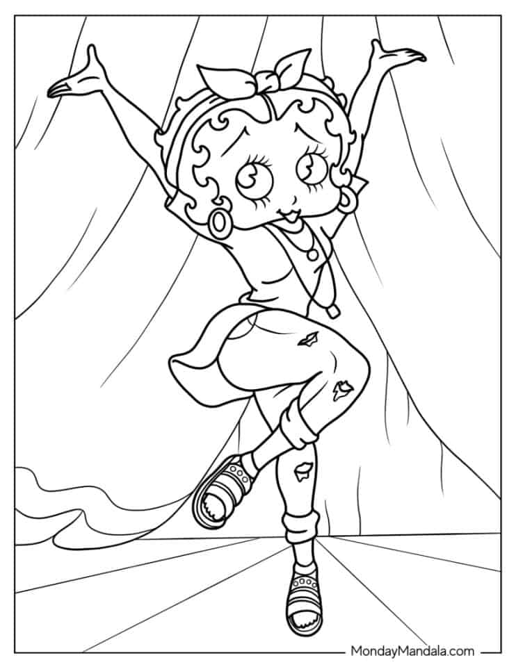 20 Betty Boop Coloring Pages (Free PDF Printables)