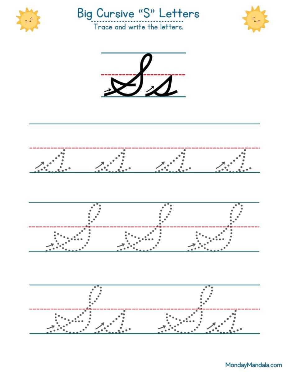 S Writing 10 Cursive S Worksheets (Free Letter Writing Printables)