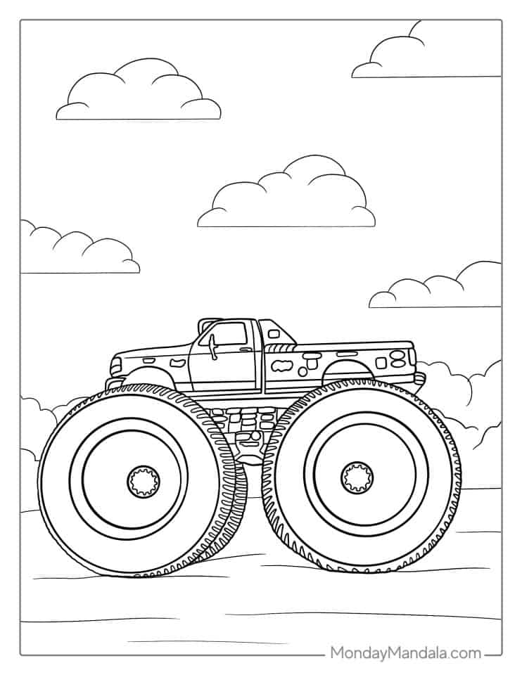 Godzilla Monster Truck Coloring Page Godzilla Monster Truck Coloring Page