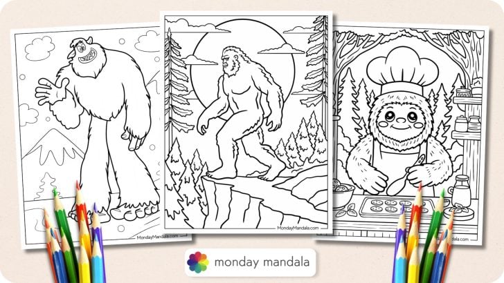 Bigfoot & Yeti Coloring Pages Featured Image v2