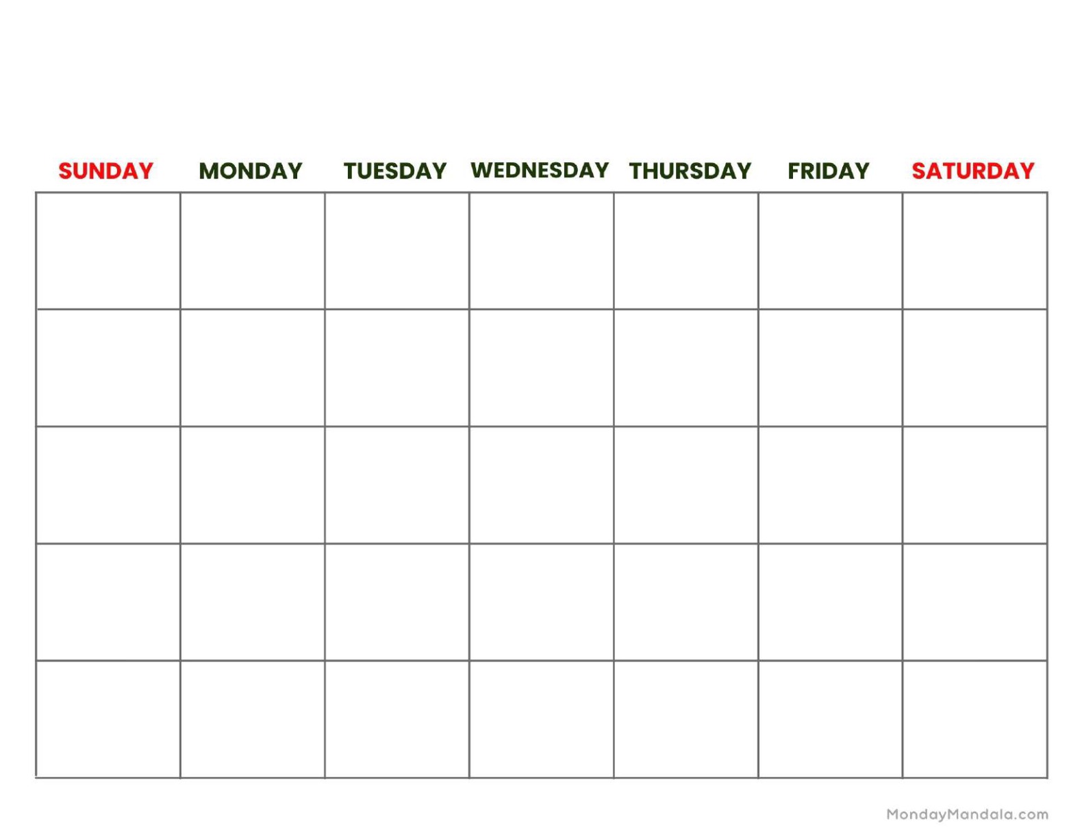 32 Blank Calendar Templates Free PDF Printables 